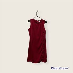 Red dress. Work wear.